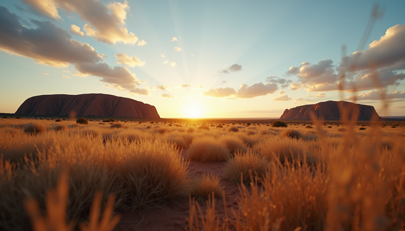 Wide angle view of a picturesque Australian landscape